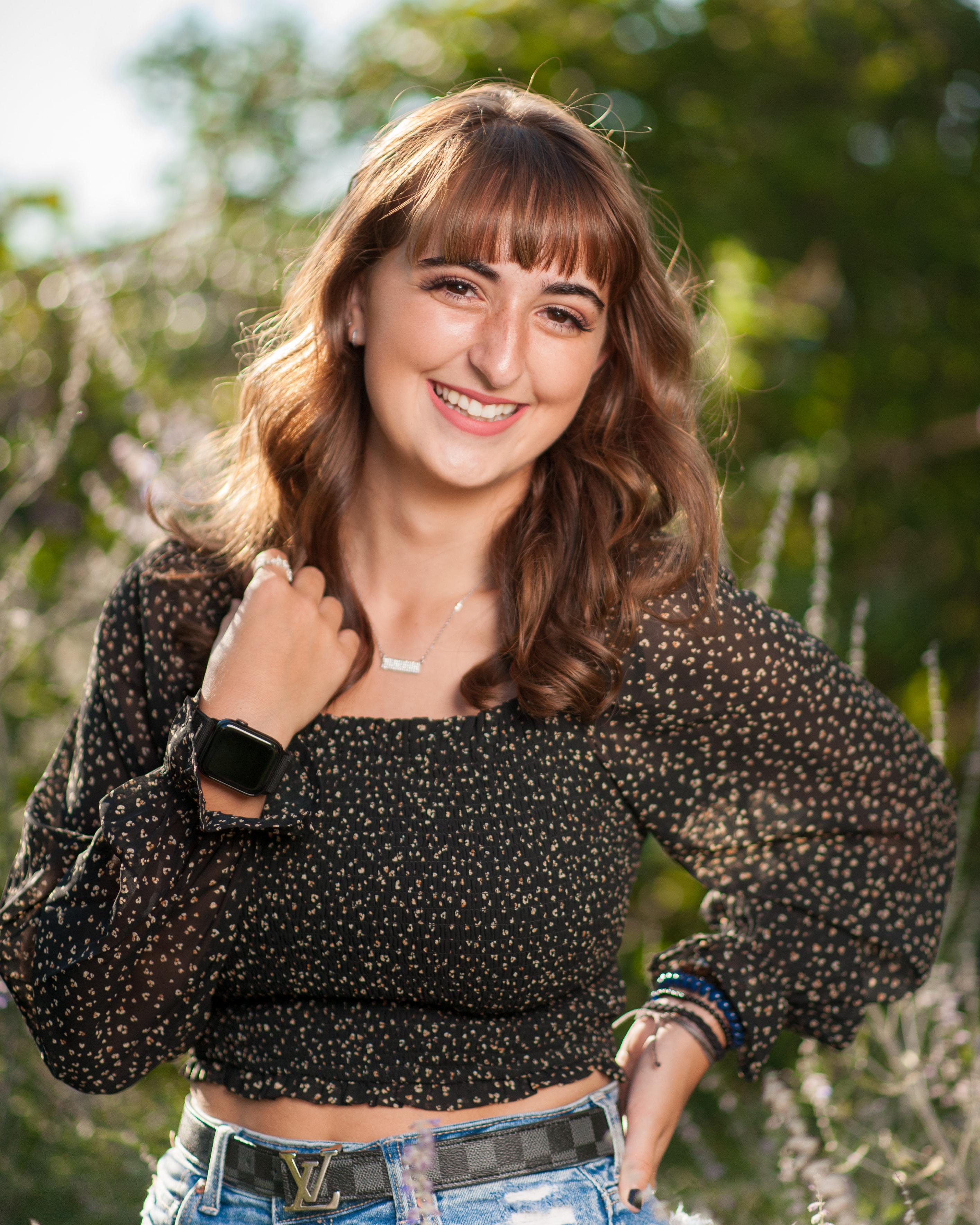 Senior portrait — golden hour outdoor session, Parkersburg WV senior photographer