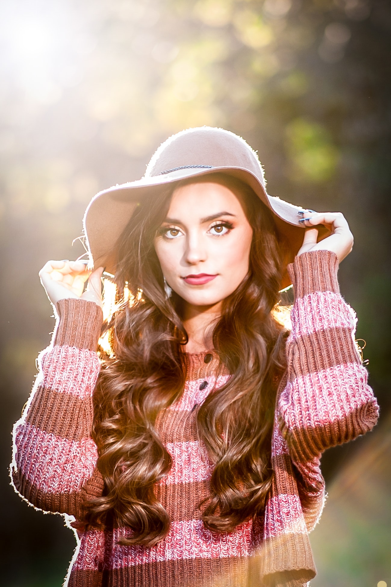 Editorial senior portrait — autumn hat session, Athens Ohio luxury photographer